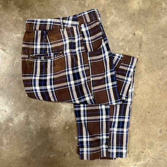 Free People 💋 Joey Menswear Trouser \\ Brown Plaid, Straight Leg // Size 4 - Picture 8 of 10